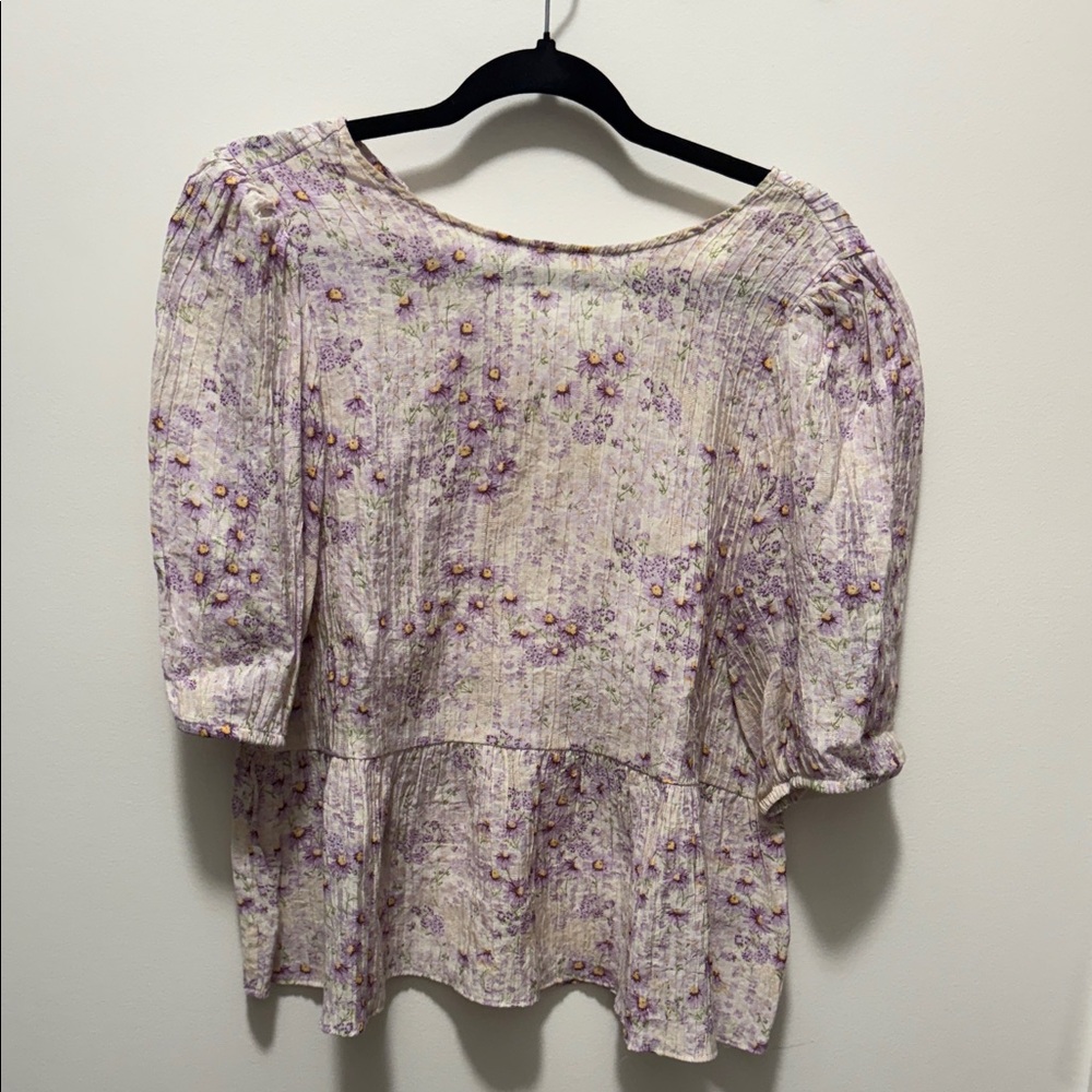 Floral Print Women's Peplum Top